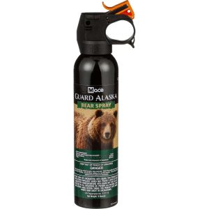 Guard Alaska Bear Spray 9 oz Fogger up to 20 Feet Range. This powerful bear deterrent features a long-range fogging pattern, providing effective protection in outdoor environments. Ideal for hikers, campers, and anyone venturing into bear country