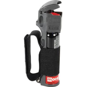 Mace Pepper Spray Jogger – Black with Keychain, Velcro Wriststrap, and Flip Top Actuator. This model is designed for runners and joggers, offering a secure and easily accessible self-defense tool. The included keychain allows for easy attachment to bags or running gear, while the Velcro wrist strap and flip-top actuator ensure secure and quick deployment