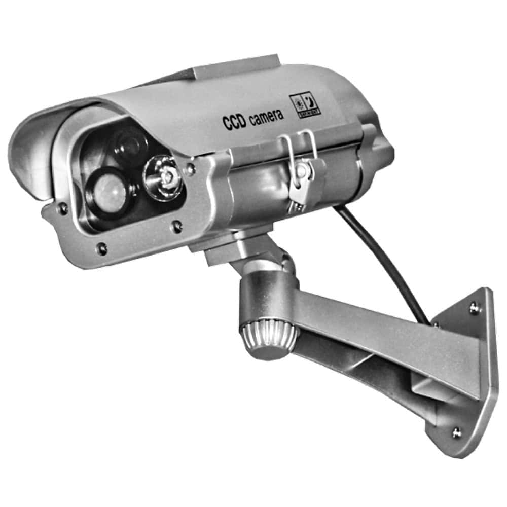 Solar Powered Dummy Camera with Motion Activated Flashing LED: This security device mimics a real camera, deterring potential intruders. It features a motion-activated flashing LED, enhancing its deterrent effect without the need for actual recording or complex installation. It's a cost-effective way to add a layer of security to any property