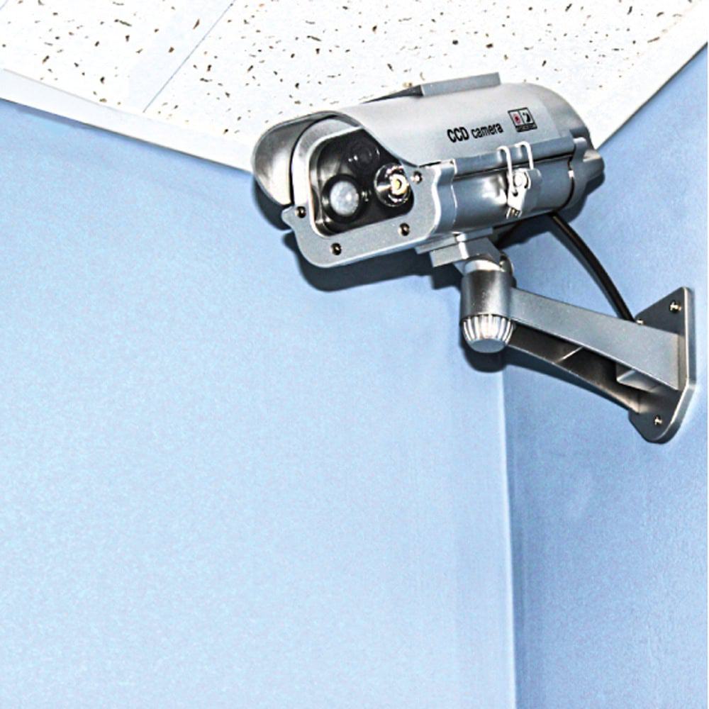 Solar Powered Dummy Camera with Motion Activated Flashing LED: This security device mimics a real camera, deterring potential intruders. It features a motion-activated flashing LED, enhancing its deterrent effect without the need for actual recording or complex installation. It's a cost-effective way to add a layer of security to any property