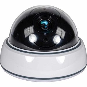 Dummy Dome Camera With LED, White Body - This model offers a discreet and cost-effective security solution. It features a motion-activated LED to deter potential intruders without the need for actual recording capabilities, making it suitable for various applications