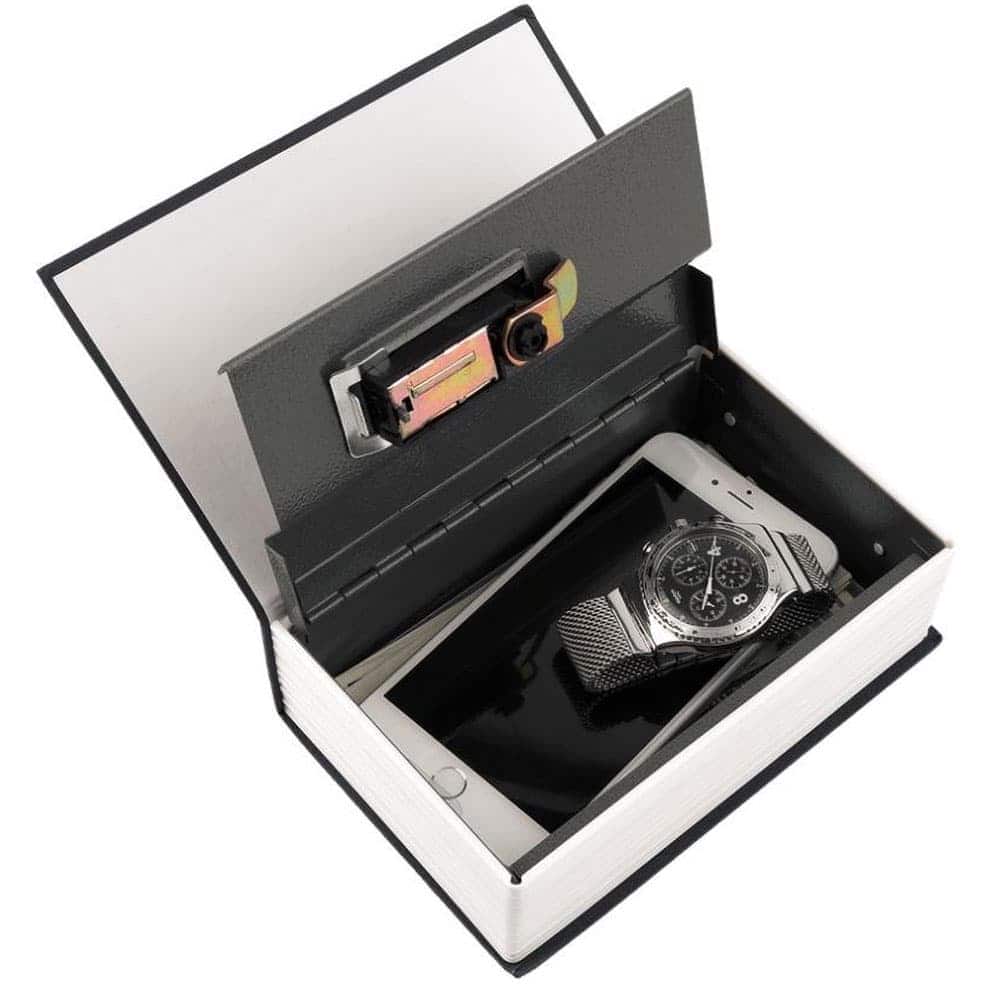 Key Locking Book Safe Inside View Opened | Advanced Safety Tech Key Locking Book Safe Inside View Opened Advanced Safety Tech Key Locking Book Safe Inside View Opened