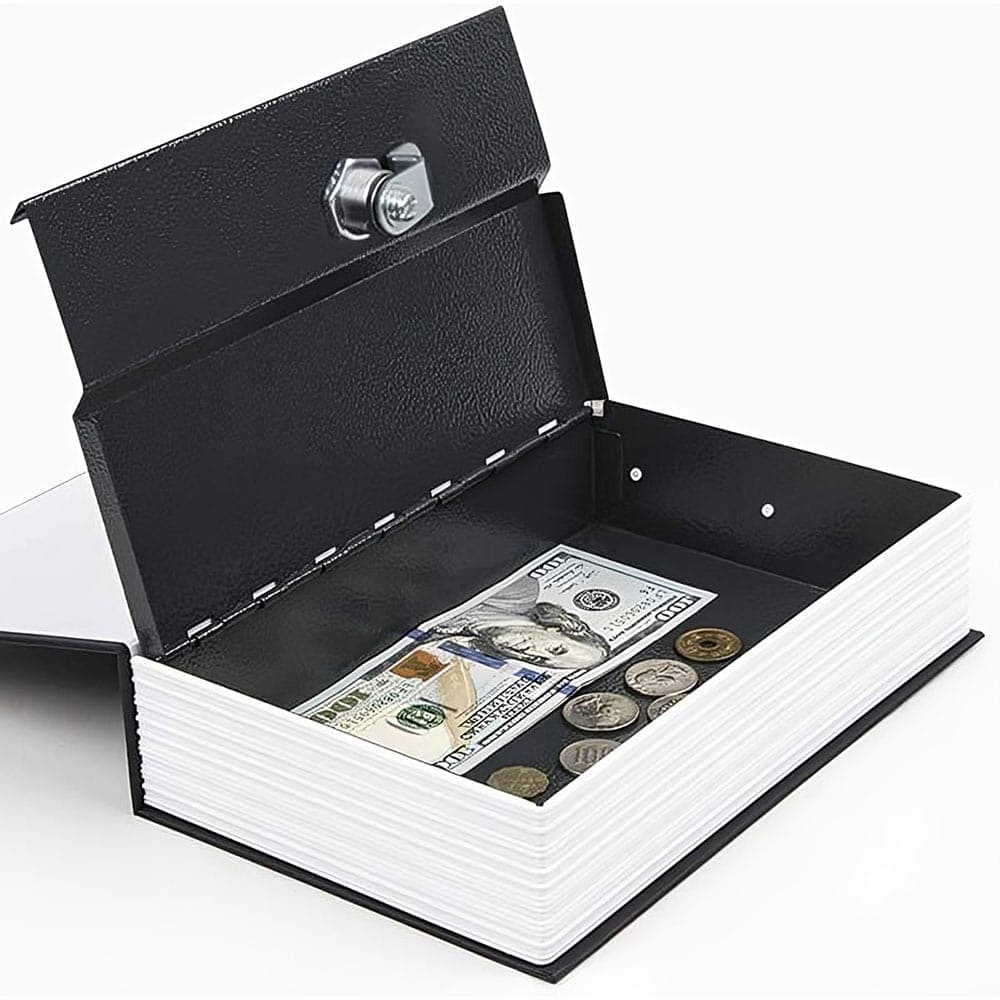 Key Locking Book Safe Inside View Opened | Advanced Safety Tech Key Locking Book Safe Inside View Opened Advanced Safety Tech Key Locking Book Safe Inside View Opened
