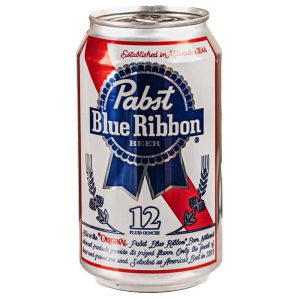 Pabst Blue Ribbon Beer Can Safe - Bottom Closed. This safe cleverly disguises as a common beer can, offering a discreet and secure storage solution for your valuables