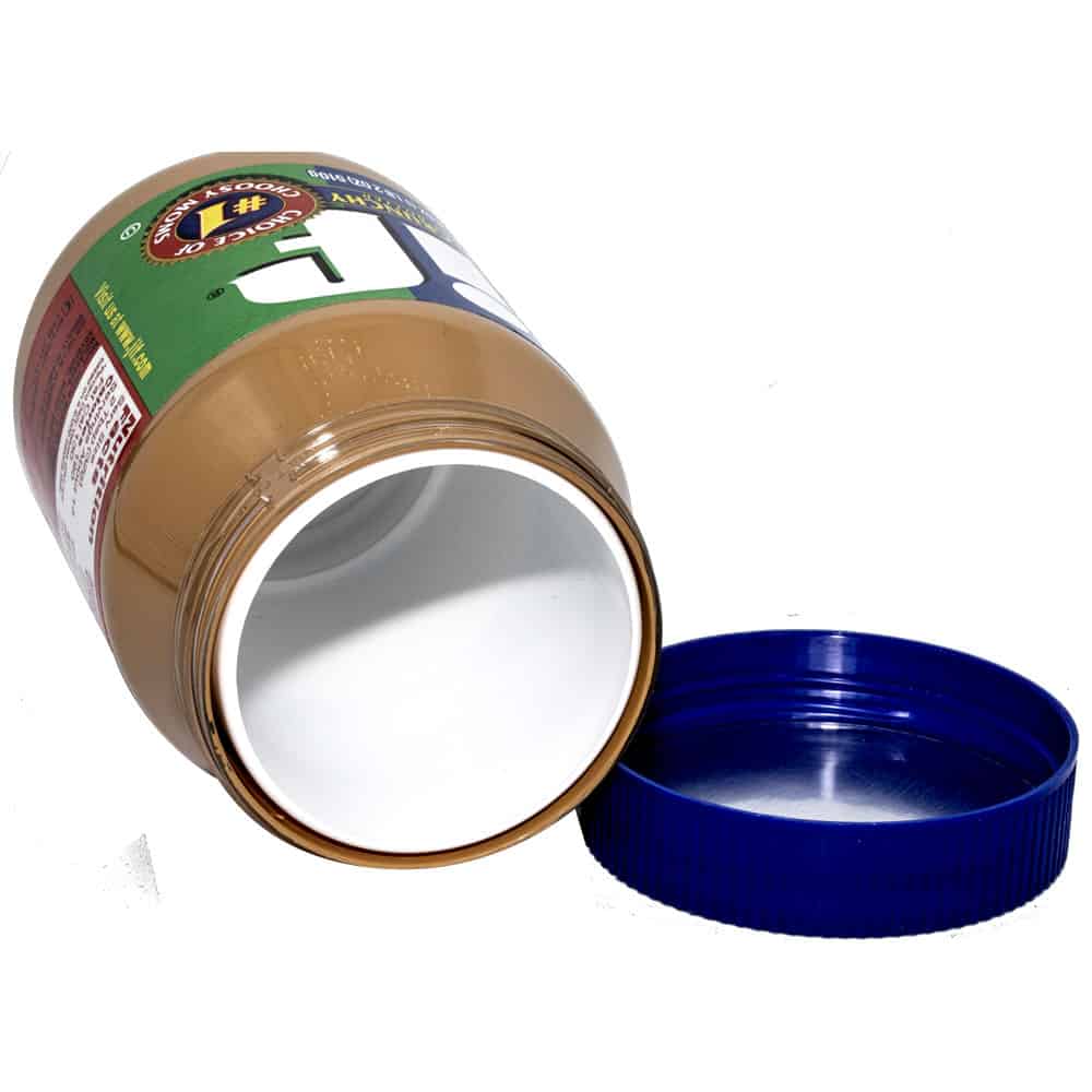 JIF Extra Crunchy Peanut Butter Diversion Safe Shown with Top Open