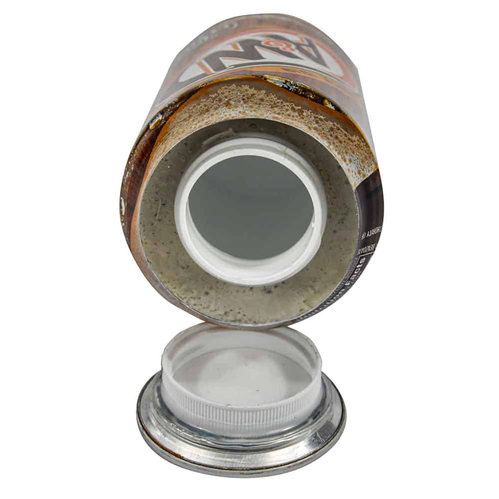 A&W Root Beer Diversion Safe - Bottom Open. This safe cleverly disguises as a common household soda, offering a discreet and secure storage solution for your valuables