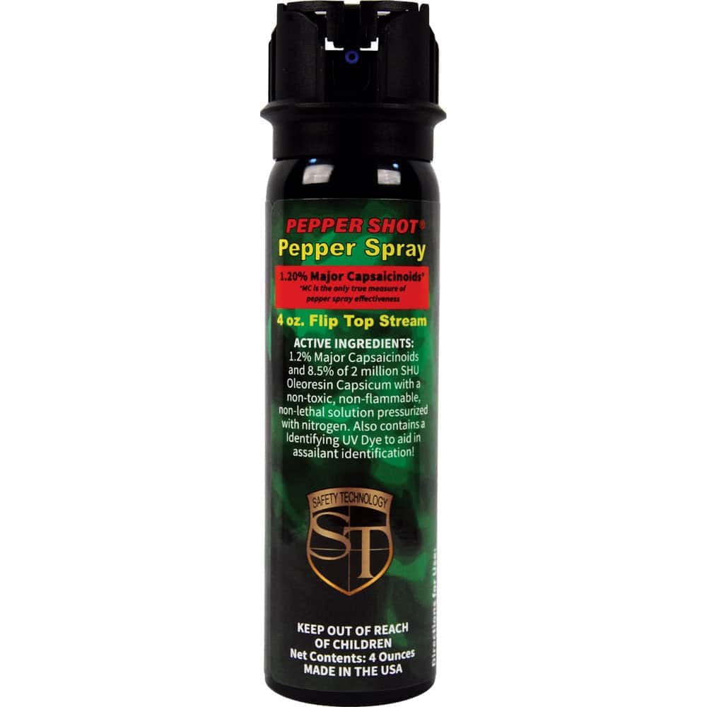 Pepper Shot 4 ounce Flip Top Pepper Spray Front View | Advanced Safety Tech Pepper Shot 4 Ounce Flip Top Pepper Spray Front View Advanced Safety Tech Pepper Shot 4 Ounce Flip Top Pepper Spray Front View