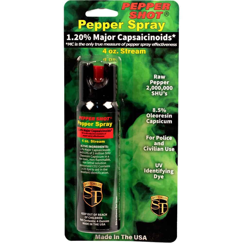 Pepper Shot 4 ounce Pepper Spray Front Package View | Advanced Safety Tech Pepper Shot 4 Ounce Pepper Spray Front Package View Advanced Safety Tech Pepper Shot 4 Ounce Pepper Spray Front Package View