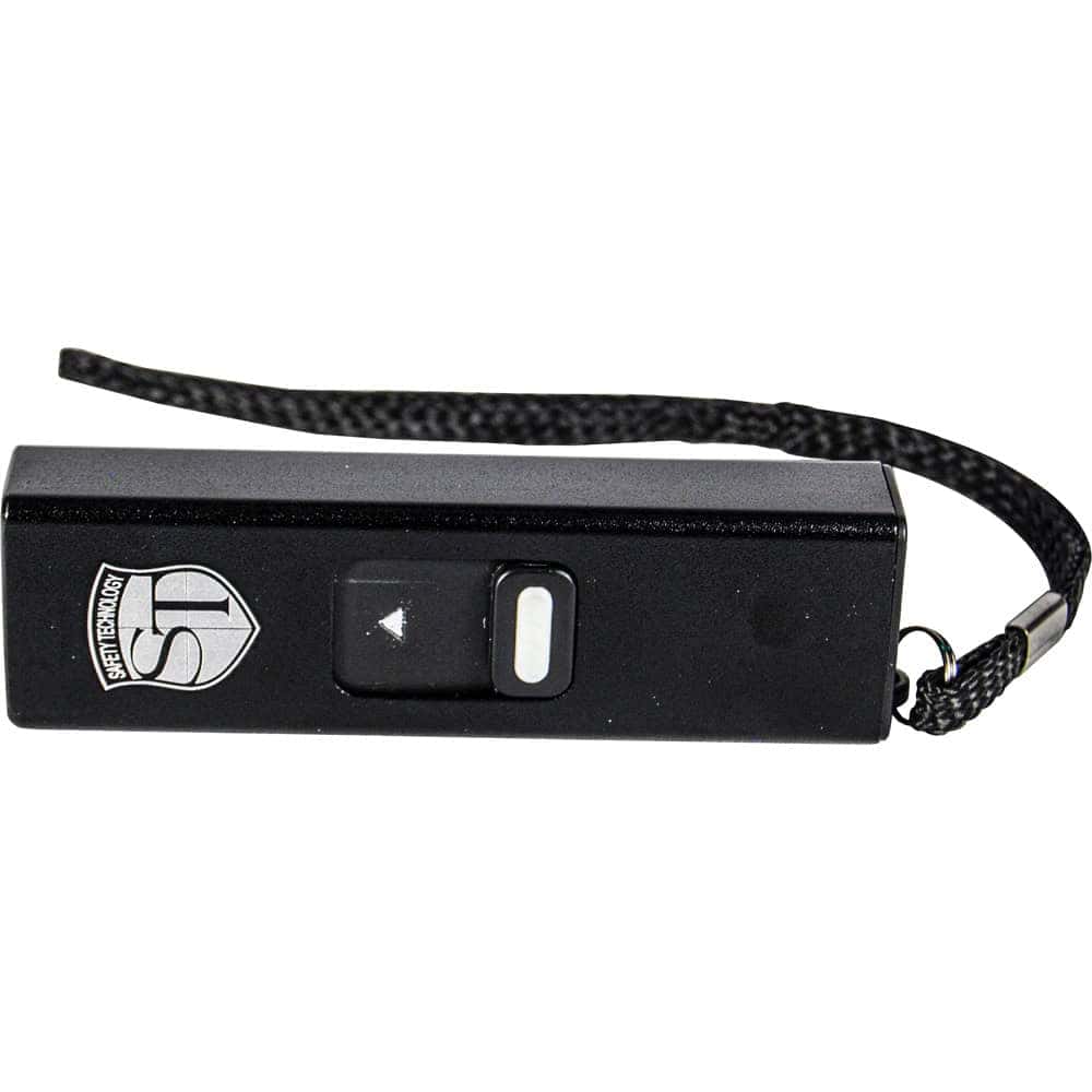 Black Slider Stun Gun with LED Flashlight USB Rechargeable Front View with Wrist Strap | Advanced Safety Tech Black Slider Stun Gun with Led Flashlight Usb Rechargeable Front View with Wrist Strap Advanced Safety Tech Black Slider Stun Gun with Led Flashlight Usb Rechargeable Front View with Wrist Strap
