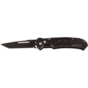 Black Automatic Heavy Duty Knife with Solid Handle and Belt Clip