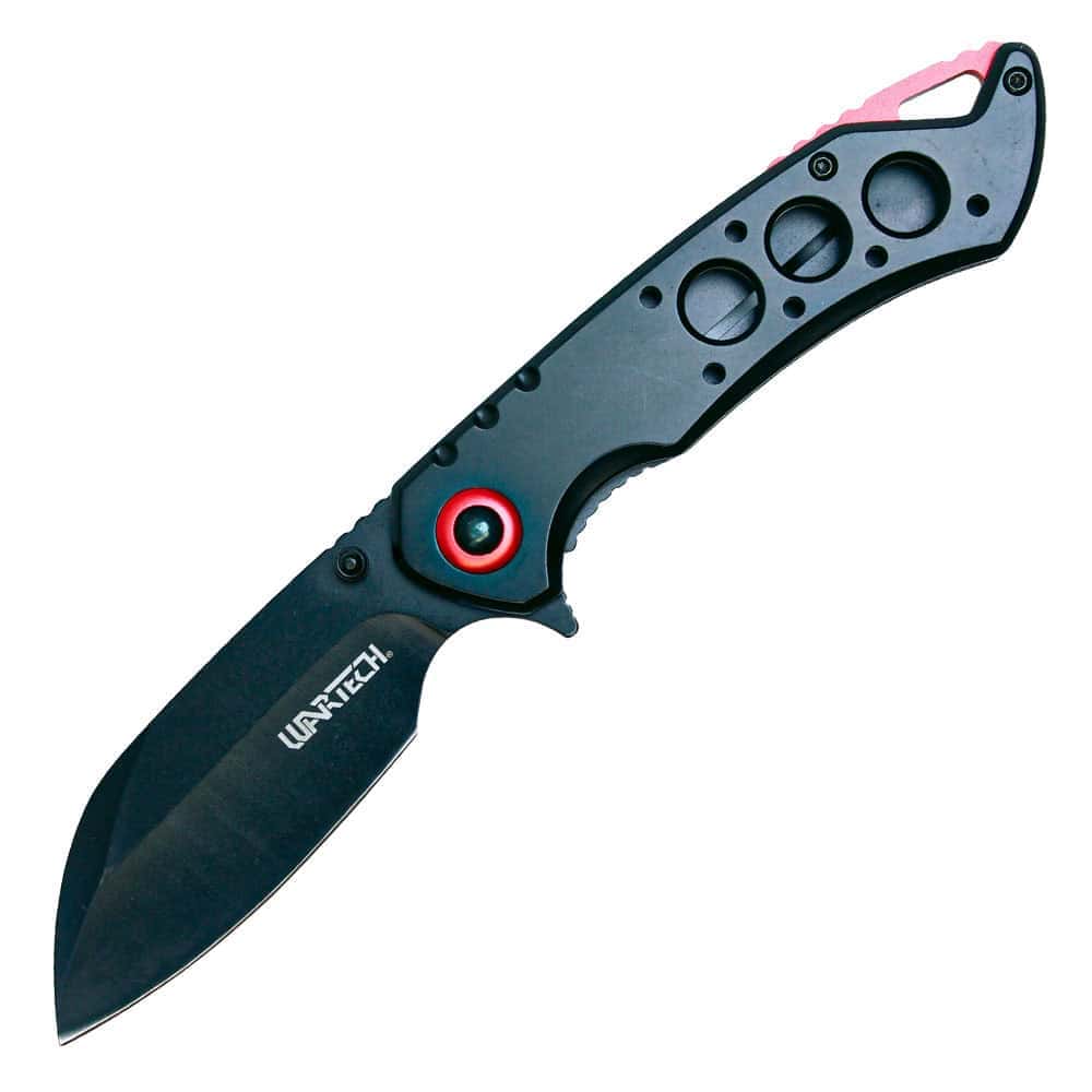 Grey and Black Assisted Open Folding Pocket Knife Open View