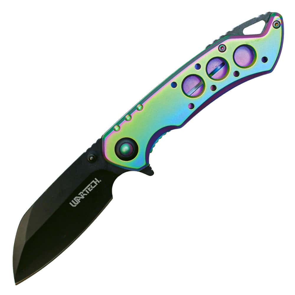 Plasma Handle with Black Blade Assisted open Folding Pocket Knife