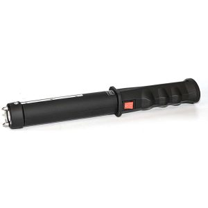 12" long Rechargeable Repeller Stun Baton Black with Wrist Strap and Flashlight