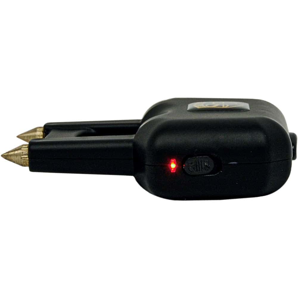 Black Spike 65 Million Volt Stun Gun with Palm Activation Side View with Power Switch