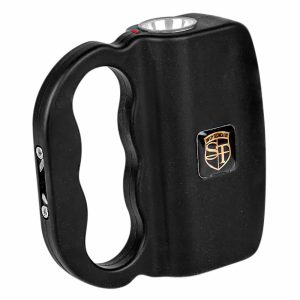 Black 75 Million Volt Talon Stun Gun and Flashlight Front View