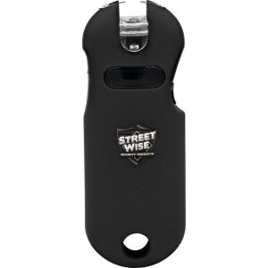 StreetWise 24 Million Volt Keychain Stun Gun Black Front View