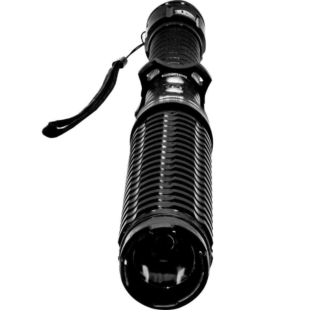 The Twist of Fate is a full-aluminum, rechargeable stun baton with a flashlight that extends with a simple twist, taking you from 16¾” to over 19″ of striking distance in seconds